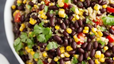 Black bean corn and quinoa salad