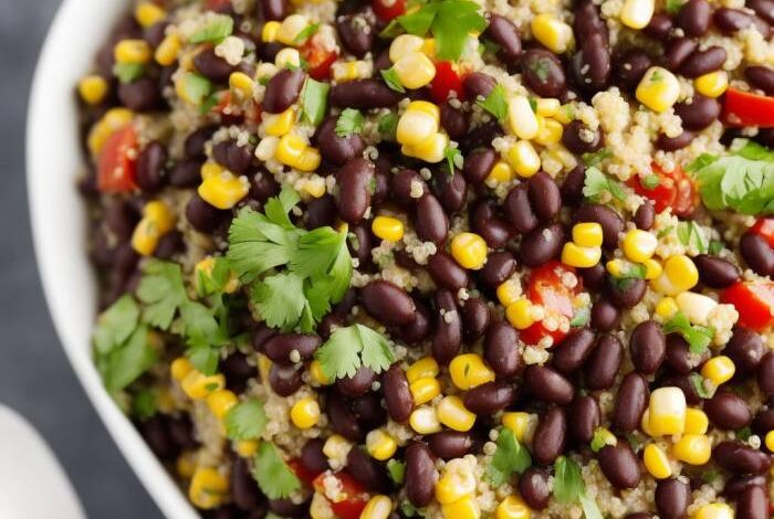Black bean corn and quinoa salad
