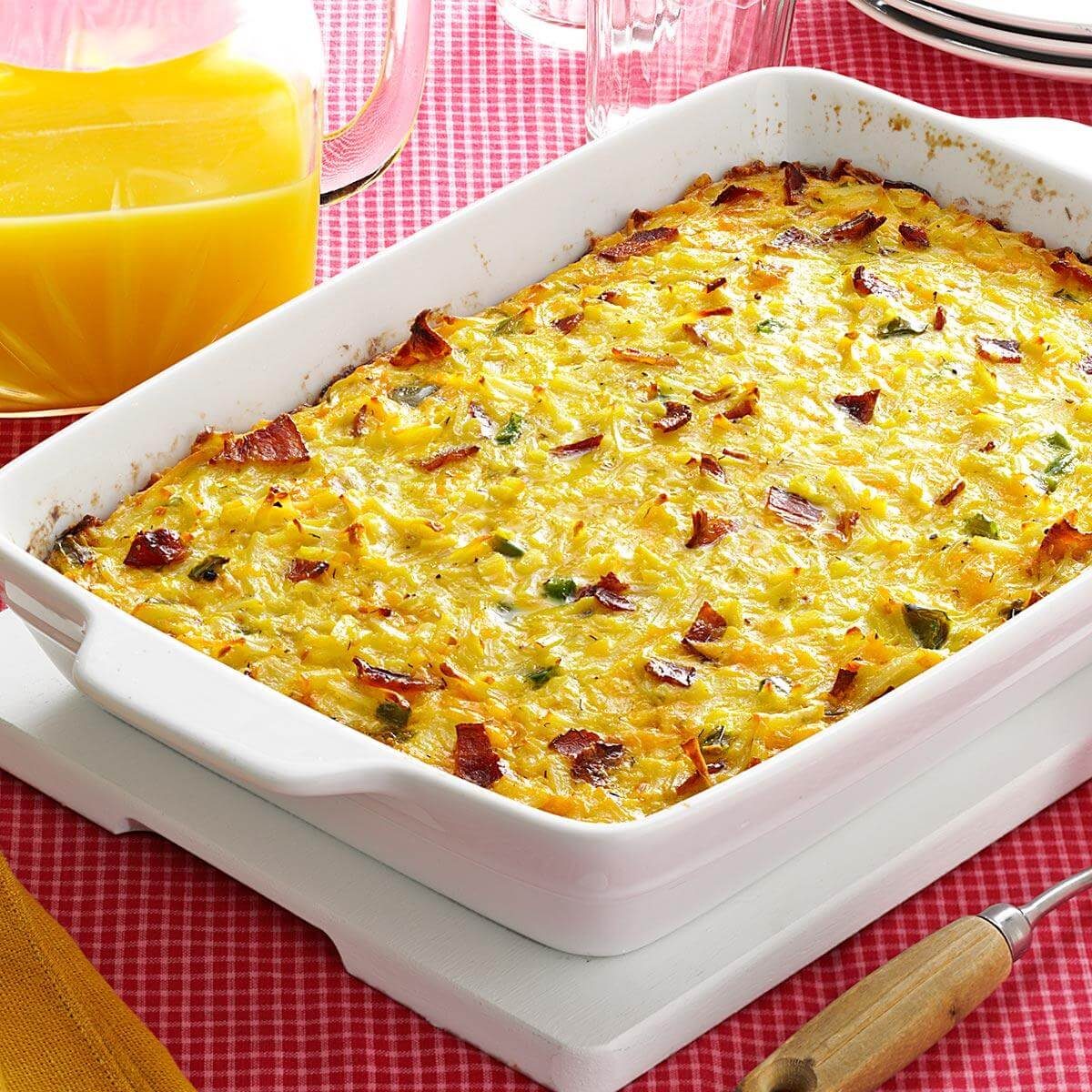 Bacon egg and cheese strata