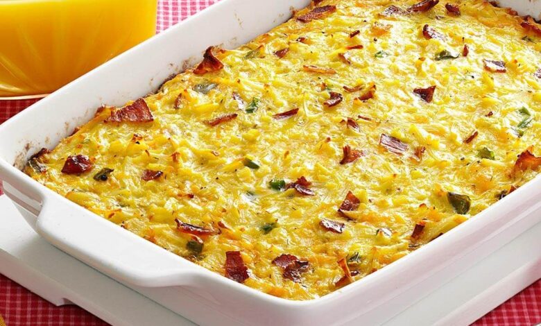 Bacon egg and cheese strata