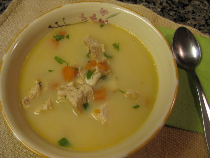 Lemony cream of chicken soup