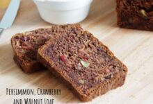 Christmas cranberry persimmon loaf