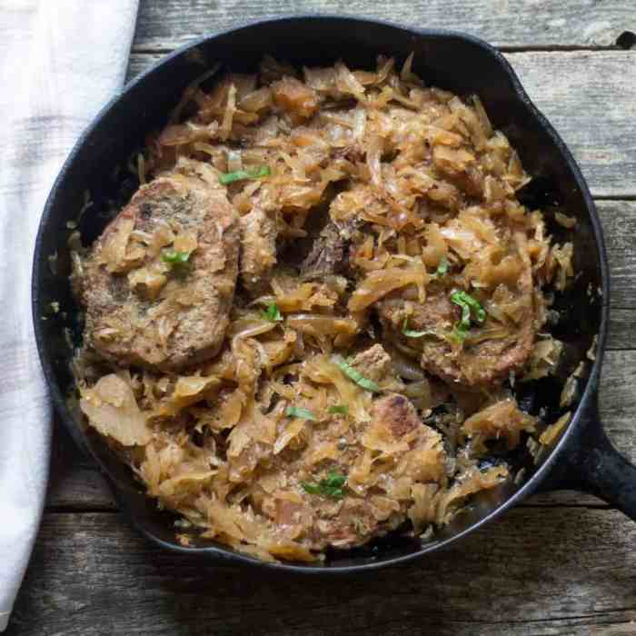 Pork chops and sauerkraut