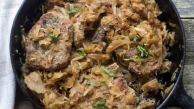 Pork chops and sauerkraut
