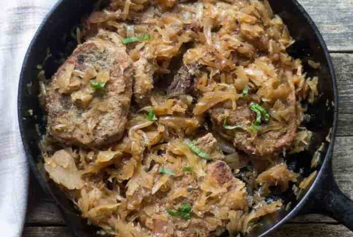 Pork chops and sauerkraut