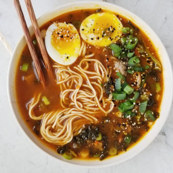 Ramen chicken noodle soup