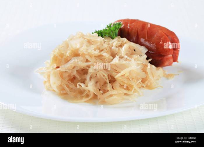 Roasted sausage and sauerkraut