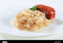 Roasted sausage and sauerkraut