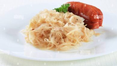 Roasted sausage and sauerkraut