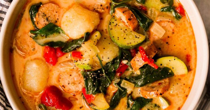 Italian sausage and gnocchi soup