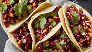 Tacos de jamaica vegan hibiscus tacos