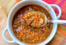 Instant pot lentil and ham soup