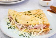 Ham and cheese crepes
