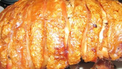 Roasted leg of pork