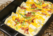 Pierogie and mushroom casserole