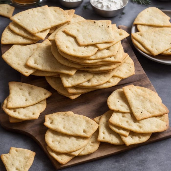 Crispy rosemary sea salt flatbread crackers