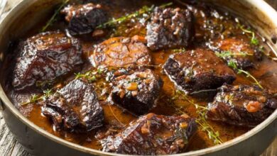 Borscht braised beef short ribs