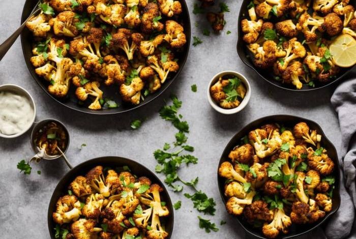 Easy sheet pan roasted cauliflower with curry