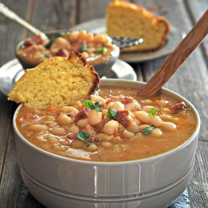 Navy bean and ham hock soup