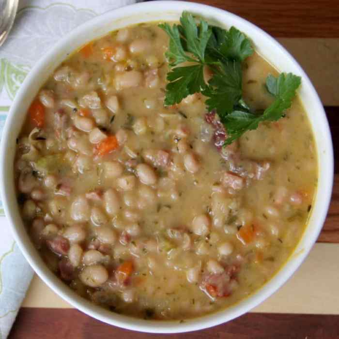 Navy bean and ham hock soup