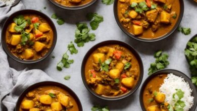 Spicy vegan potato curry