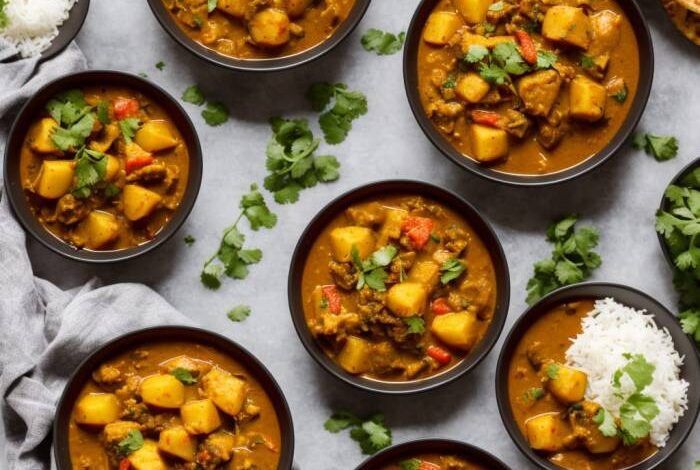 Spicy vegan potato curry