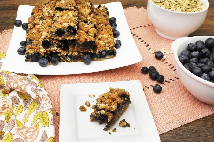 Blueberry oatmeal breakfast bars