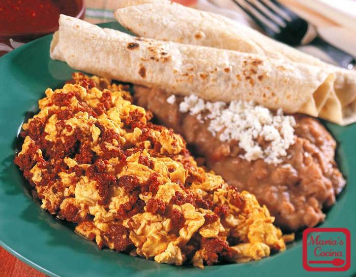 Scrambled eggs with chorizo