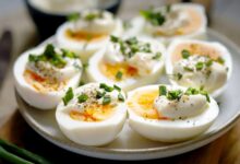 Bread and butter pickle deviled eggs