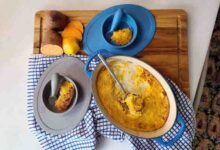 Homemade pureed sweet potato baby food