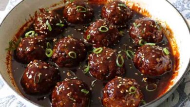 Korean barbecue style meatballs