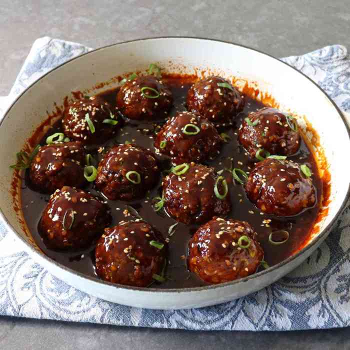 Korean barbecue style meatballs