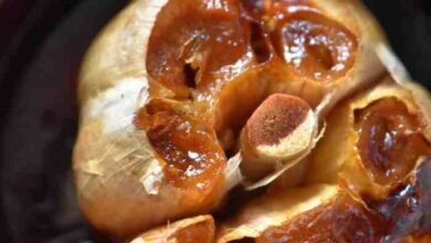 Slow cooked garlic confit