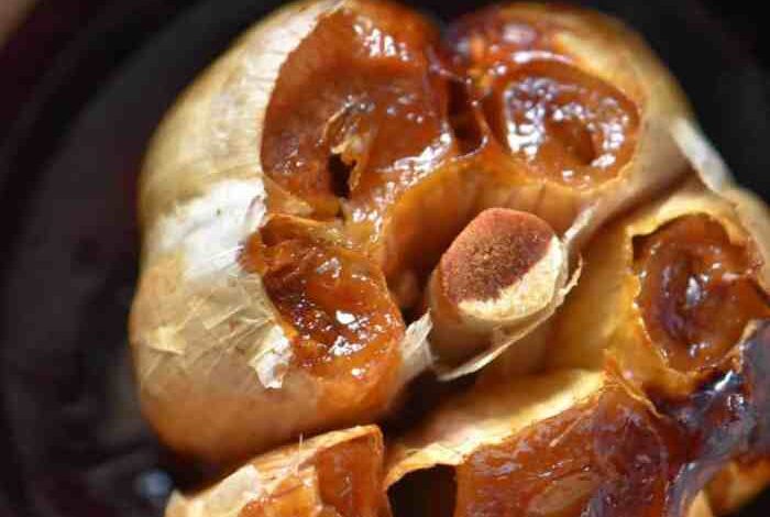 Slow cooked garlic confit