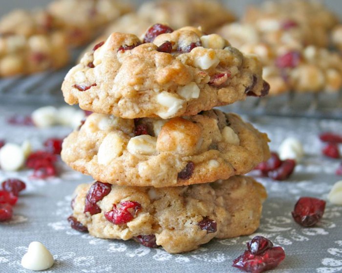 Oatmeal cranberry white chocolate chunk cookies