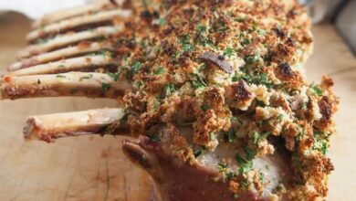 Herb crusted rack of lamb