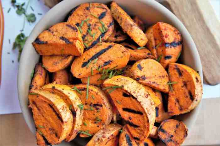 Grilled sweet potato wedges