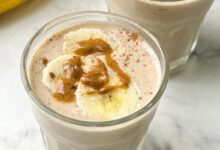 Healthy cocoa banana pb smoothie