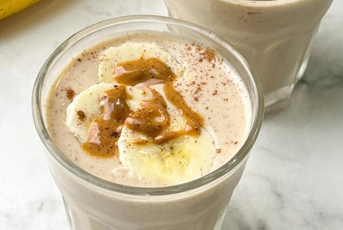 Healthy cocoa banana pb smoothie