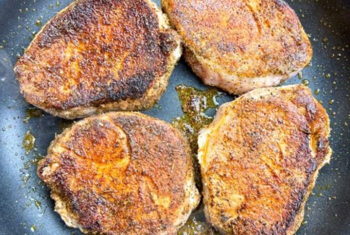 Pan fried pork chops
