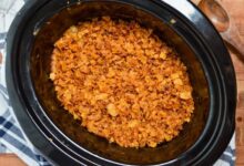Slow cooker funeral potatoes hash brown casserole