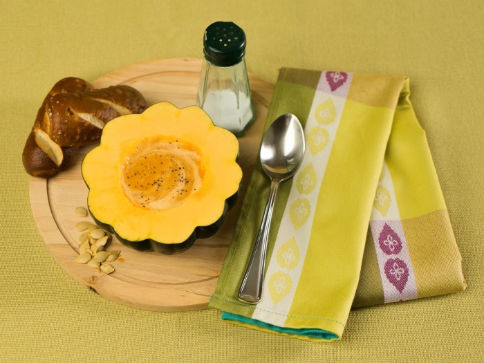 Butternut and acorn squash soup