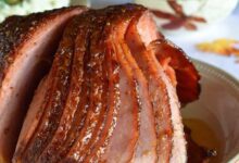 Baked ham with pineapple mustard glaze