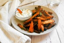 Air fryer sweet and spicy roasted carrots