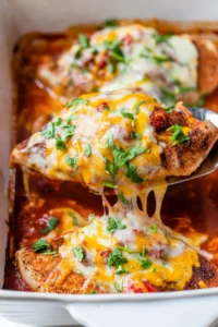 Cheesy Baked Salsa Chicken