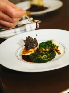 Corn-Fed Baby Chicken with Savoy Cabbage and Périgord Truffle